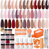 Modelones kit uñas polvo para inmersión 20 colores, para acabado profesional en casa.
