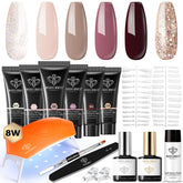 Modelones kit uñas poly extension con 6 colores para un acabado duradero