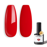 Modelones laca gel rojo brillante de 15 ml para uñas con acabado duradero.