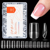 Modelones: puntas de uñas cortas cuadradas, 216 piezas, extensión duradera.