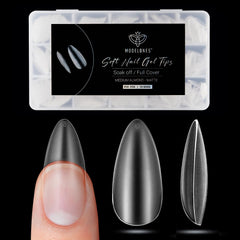 Modelones tapas uñas forma almendra mediano, ajuste cómodo para uñas.