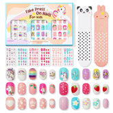 Modelones uñas falsas para niñas, 144 piezas, diversidad de estilos para decorar.