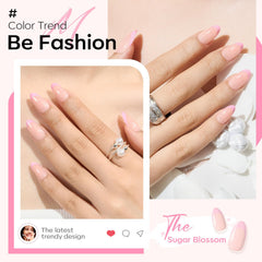 Detalle de uñas francesas rosas en formato almendra de Modelones.