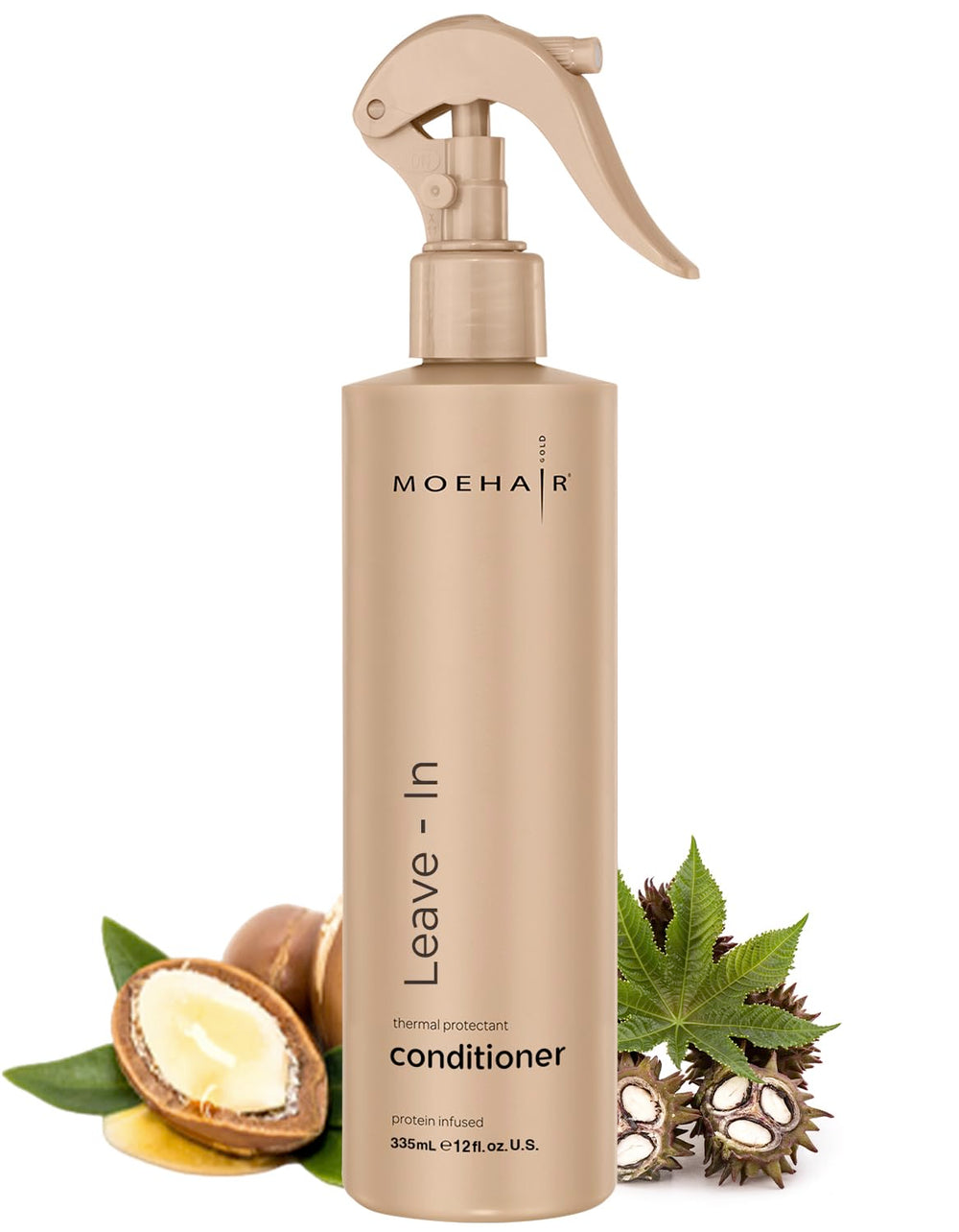 MOEHAIR Acondicionador sin enjuague, botella visible, suavidad y brillo duradero