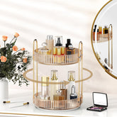 MOKANI Organizador de maquillaje 360° para tocador, giro suave y acceso rapido.