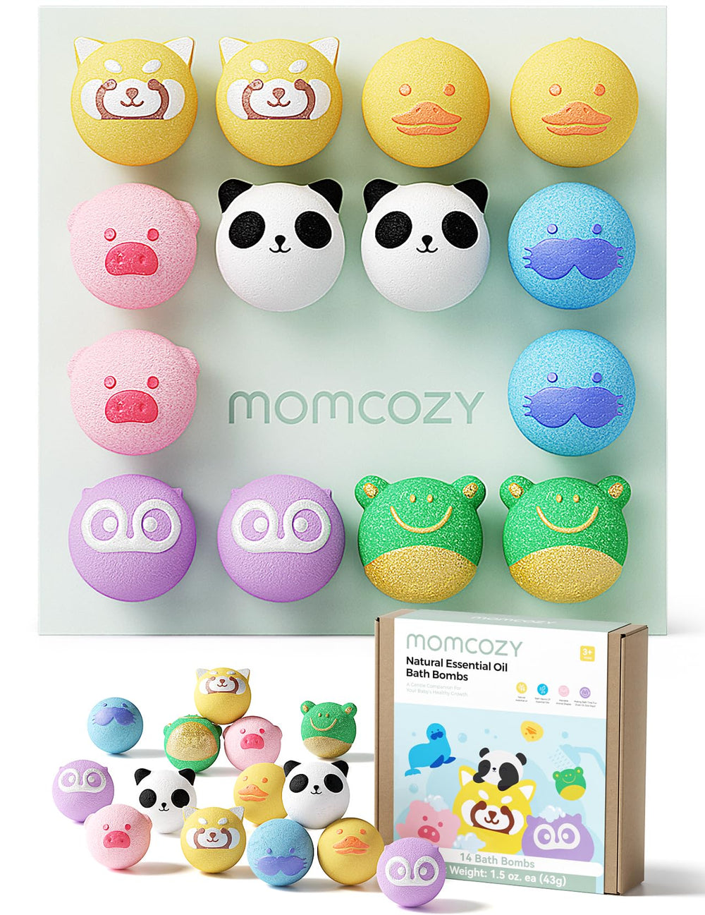 Momcozy bombes de bain animaux ours: expérience amusante et colorée pour l'heure du bain.