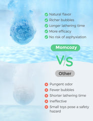 Momcozy bombes de bain animaux zèbre: design coloré et parfum délicat pour enfants.
