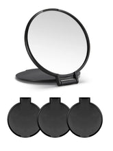 MOMIRA Espejo compacto redondo para bolso negro, ideal para retoques rápidos.