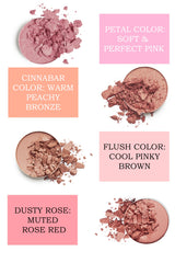 Mom's Secret blush rosa frío marrón, mezcla suave para un rubor equilibrado.