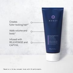 MONAT Ingredientes Rejuvenique y extracto de guisante enriquecen la fórmula.