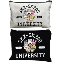 MONNYCAR Stay Fandom Universidad: bolso de maquillaje de doble cara para viaje práctico.