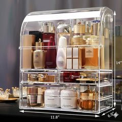 MOOCHI exhibidor cosméticos profesional acrílico transparente, perfecto para mostrar productos con elegancia.