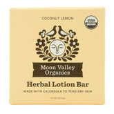 Moon Valley Organics Moon Melt Bar coco limón para hidratación suave de la piel seca.
