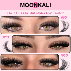Moonkali lash clusters 100d deliver bold volume with lightweight feel.