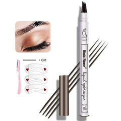 MoonKong lápiz cejas con 4 puntas para trazos naturales