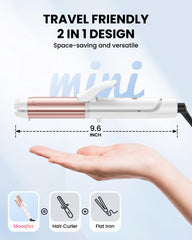Ajuste de temperatura Mooqlizz entre 360 y 410°F para distintos tipos de cabello.