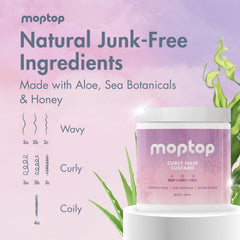 Secado con difusor para distribución uniforme de MopTop Curly Hair Gel Custard.