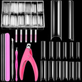 MORGLES clear tapered square nail tips in box for DIY manicure.