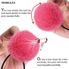 Pompones Morgles para niñas y mamás, ideales para peinados y fiestas.