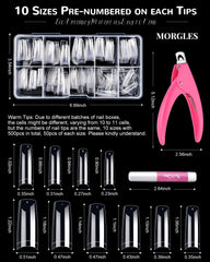 Natural look with square half-cover design of MORGLES tips