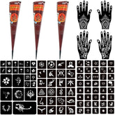 Conos Moricher de henné marrón para diseños temporales en la piel.