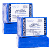 MOROCCAN MCHICHA Jabón Nila Azul para rostro y cuerpo, limpieza suave y equilibrante.