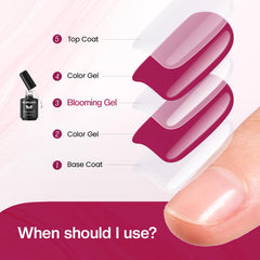 Morovan Blooming Gel efecto acuarela, ideal para degradados suaves en uñas.