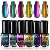 Morovan silver chrome nail polish for versatile day-to-night looks.