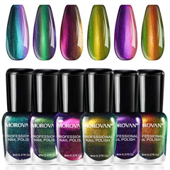 Morovan silver chrome nail polish for versatile day-to-night looks.
