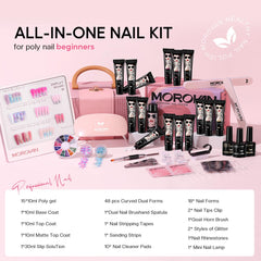 Morovan kit uñas gel poligel con utensilios, facilita la aplicación profesional en casa