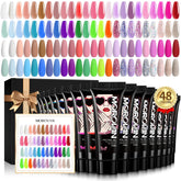 Morovan Poly Gel Ongles: nuancier 48 couleurs pour designs variés et longue tenue.