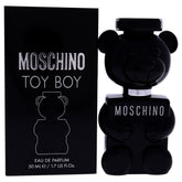Moschino Toy Boy, botella frontal, aroma elegante para encuentros nocturnos.