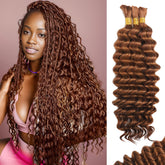 MOTFIN cabello humano para trenzas boho con rizo ondulado, suave y duradero.