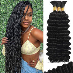 Motfin cabello trenzado boho rizado, look natural y duradero para trenzas.