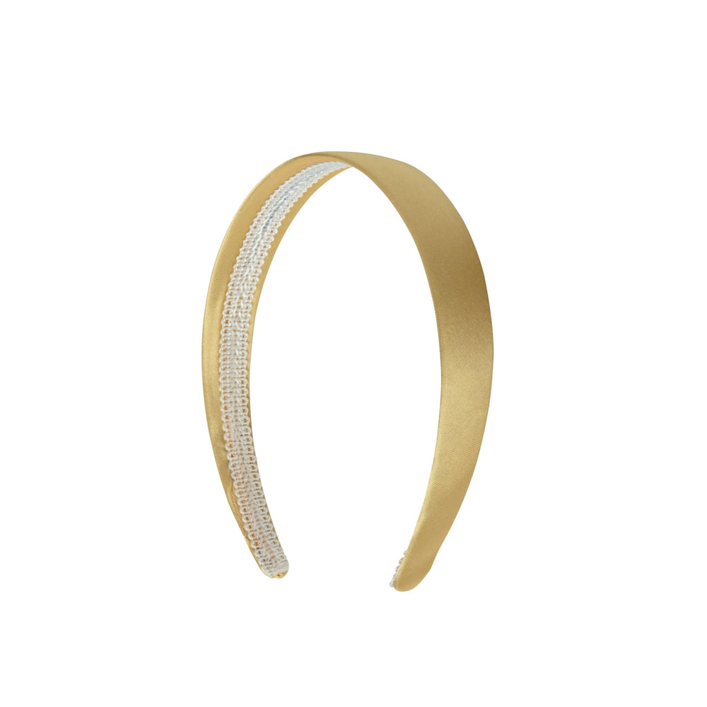 Motique Accessories diadema satinada de 1 pulgada en dorado, estilo diario sin dientes.