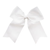 Motique Accessories Lazo blanco jumbo con colas, visto frontal, ideal para peinados y regalos