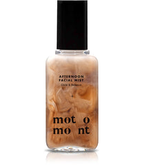 Motomont Milk Tea Mist, botella rosa, acabado luminoso y duradero