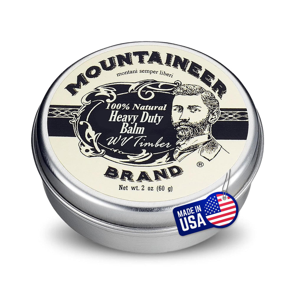 Bálsamo Mountaineer para barba aroma madera en lata acondiciona