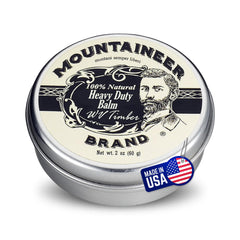 Bálsamo Mountaineer para barba aroma madera en lata acondiciona