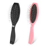 Mozeat Lens: dos cepillos para peluca en negro y rosa, perfecto para peinar con suavidad.