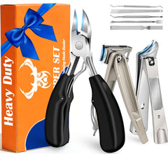 MPKDZNE ensemble 8 en 1: coupe-ongles polyvalent pour ongles épais à domicile.