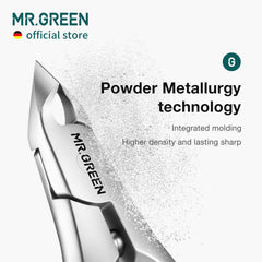 MR.GREEN hoja oblicua para un ángulo cómodo al recortar cutículas.