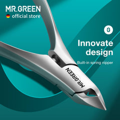 MR.GREEN tijeras de cutícula con filo Seiko de alta precisión para recortes limpios.