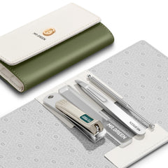 MR.GREEN estuche de cuero colorido para manicura, elegante y práctico para viajar.