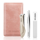 MR.GREEN Nail Clipper Set pink front view showing durable stainless steel design