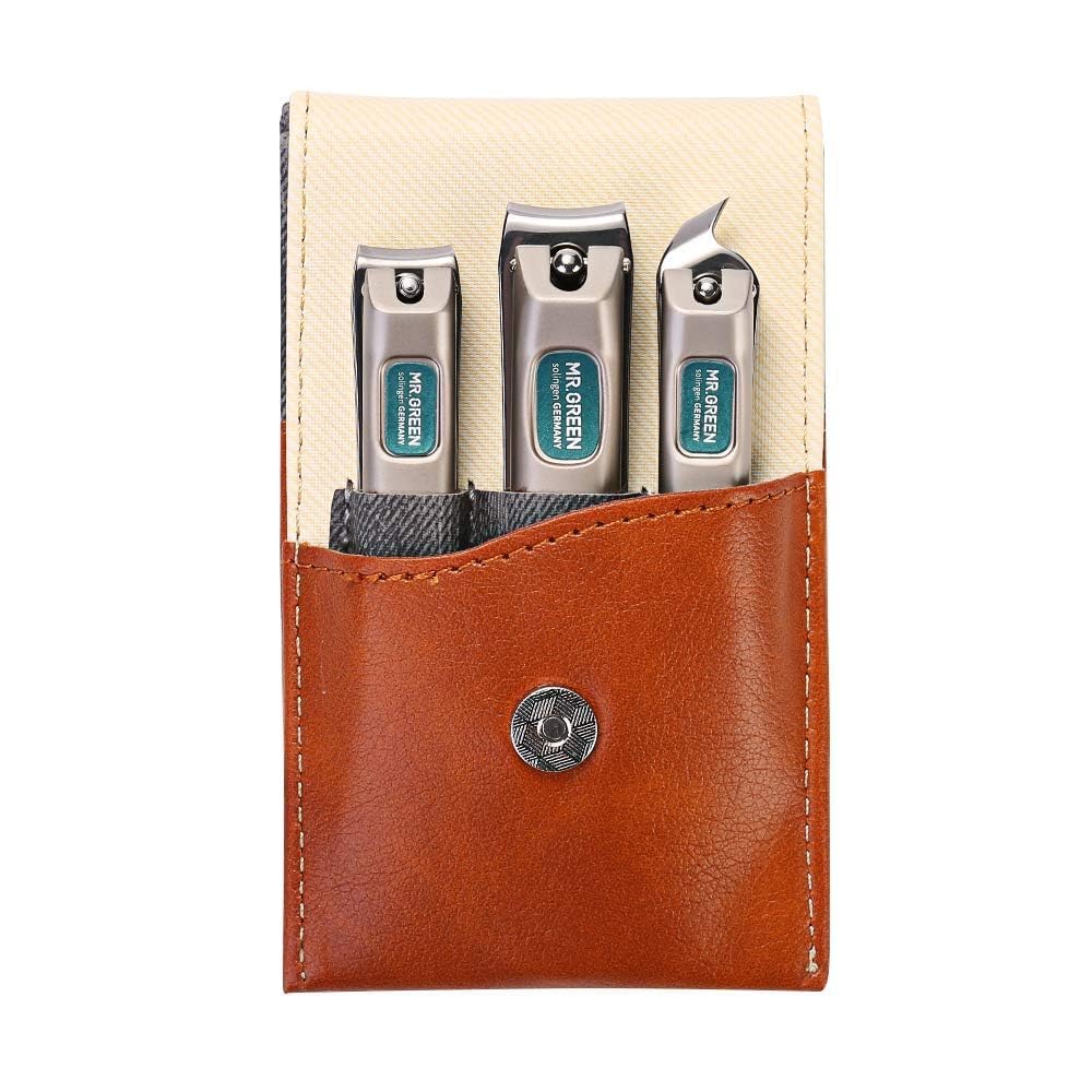 MR.GREEN set de cortadores de uñas 3 piezas en acero inoxidable para uso diario