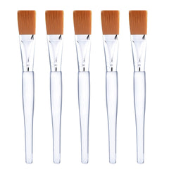 Brocha Mudder para mascarilla facial con cabezal suave y mango transparente.