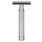MÜHLE TRADITIONAL R41 con cabezal abierto para afeitado cercano.
