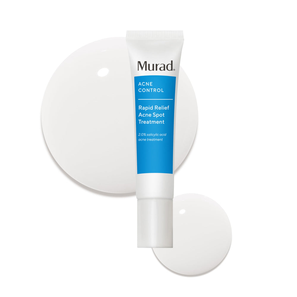Murad tratamiento localizado para acné, botella de gel transparente para alivio rápido.