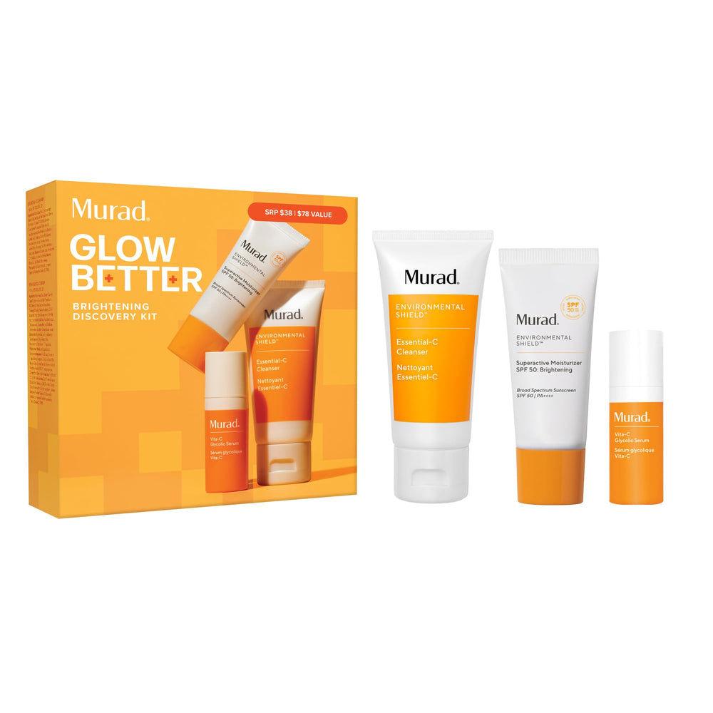 Murad Brighten Trial Kit: limpiador esencial C, limpia impurezas para tez equilibrada.